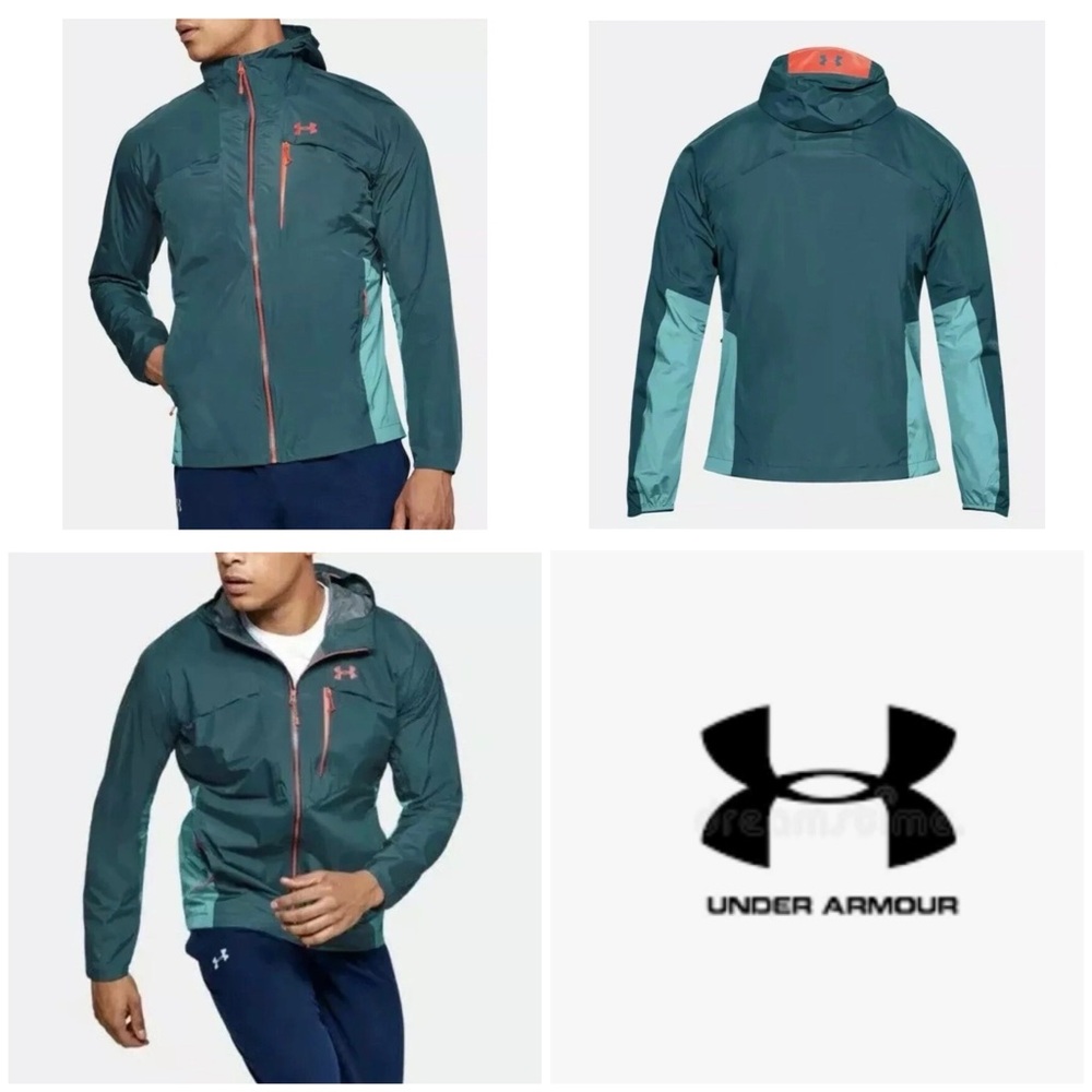 NWT $160 UNDER ARMOUR Men 2XL STORM PROOF PERTEX HOODED Full Zip
JACKET